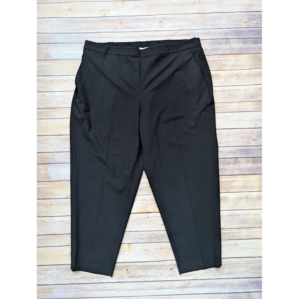 Lafayette 148 New York Trousers Womens 2XL Black Elastic Waist Pull On Pants NWT